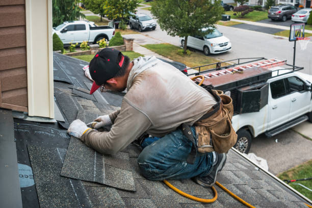Professional Roofing technician working in Preston, ID